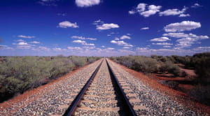 Railway in desert of South Australia